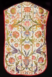 Casulla de satén crema, Nápoles, finales del siglo XVII